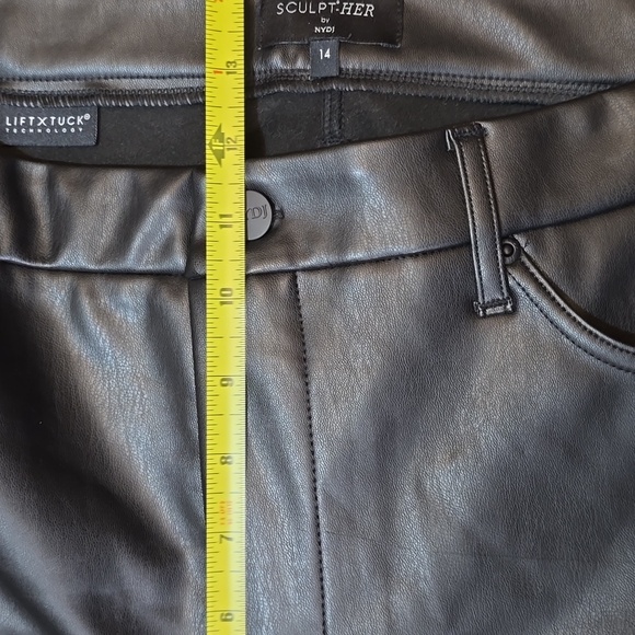 NYDJ Faux Leather Marilyn Straight Pants - Picture 12 of 12